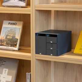 Plus LP-304YL 85-133 Small Storage Box Living Post Black L Size