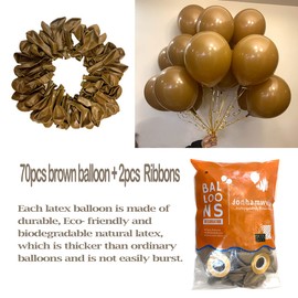 Jonhamwelbor Light Brown Balloons 12 inch 100 Pack Coffee Brown Latex Balloons Matte Mocha Caramel Brown Helium Balloons for Birthday Baby Shower Wedding Decorations