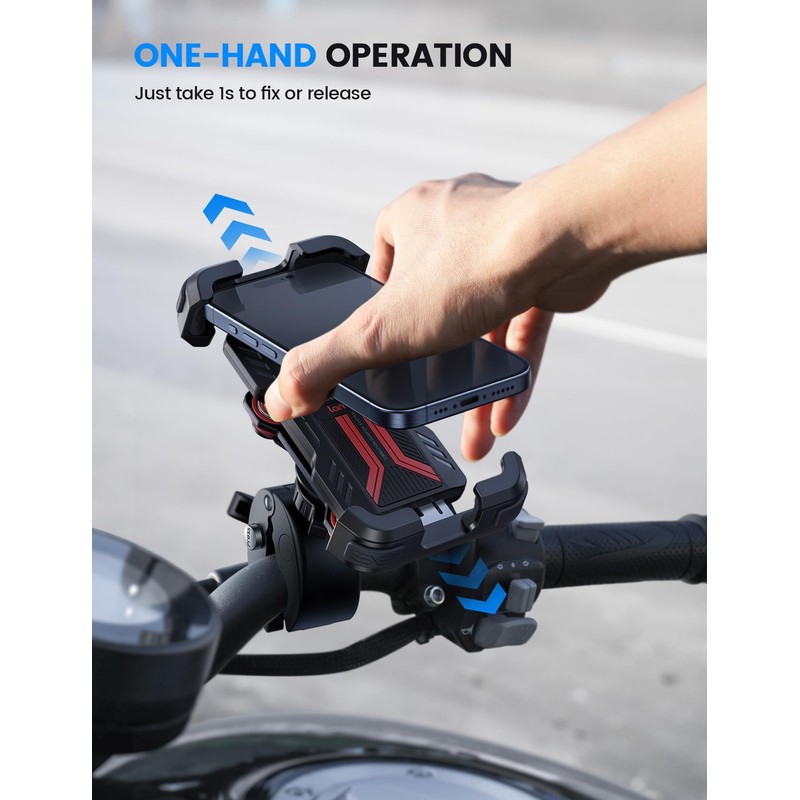 Lamicall Motorcycle Phone Mount Holder - [Dual Vibration Dampener] [Upgrade