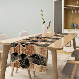 African Tribal Table Runner, African Black Women Table Runner Decor for Dinning Room Kitchen Home Vintage Pattern Table Runner Decorations for Holiday Party, 13X36Inches
