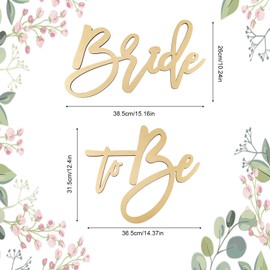 Bride To Be Sign, Wooden Bridal Shower Sign Wood Bride To Be Decorations for Bridal Shower Bachelorette Party Favors Engagement Wedding Hen Party Supplies (Golden)