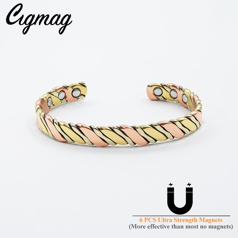 Cigmag Lymphatic Drainage Copper Bracelet for Women 99% Solid Pure