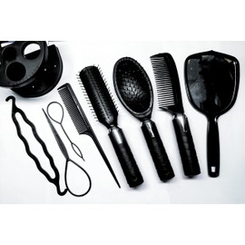 Mirror Round comb 5-piece storage base combination set air bag comb curling hair comb