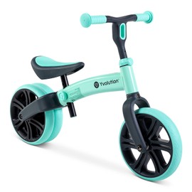 Yvolution Y Velo Junior Toddler Balance Bike | 9 Inch Wheel No-Pedal Training Bike for Kids Age 18 Months to 4 Years (Teal)