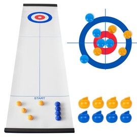 Tabletop Curling Game, Afenau 120 * 28cm Shuffleboard Table with 8 Balls, Portable Table Top Curling Game, Fun Table Top Games for Kids and Adults for Family Party Home Travel