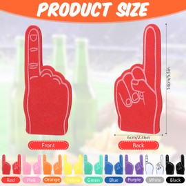 24 Pcs Mini Foam Fingers Sports Fan DIY Blank Foam Finger Foam Hand for Sporting Events Games Birthday Party Supplies Sport Events Baseball Basketball Soccer Team Cheerleader Gifts (Rose red)