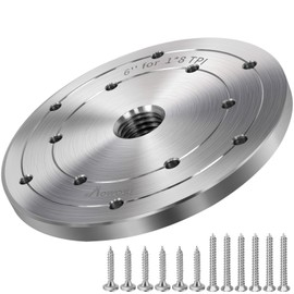 HAowosi 6" Steel Wood Lathe Faceplate,Faceplate for Wood Lathe,Lathe Face Plate Fit for 1" x 8TPI Spindle with Screwchuck