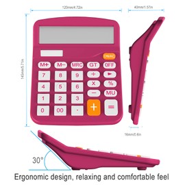 Helect Calculator, Standard Function Desktop Calculator (Plum)