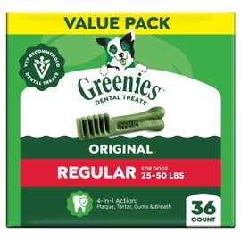 GREENIES Dental Chews Regular Treats for Dogs - Value Tub 36 oz. 36 Treats