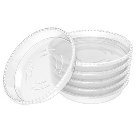 FUTED 6 Pack Clear Plant Saucer 5 6 8 10 12 14 Inch, Plastic Plant Trays for Indoor, Round Flower Plant Pot Saucer, Sturdy Plant Water Catcher Tray