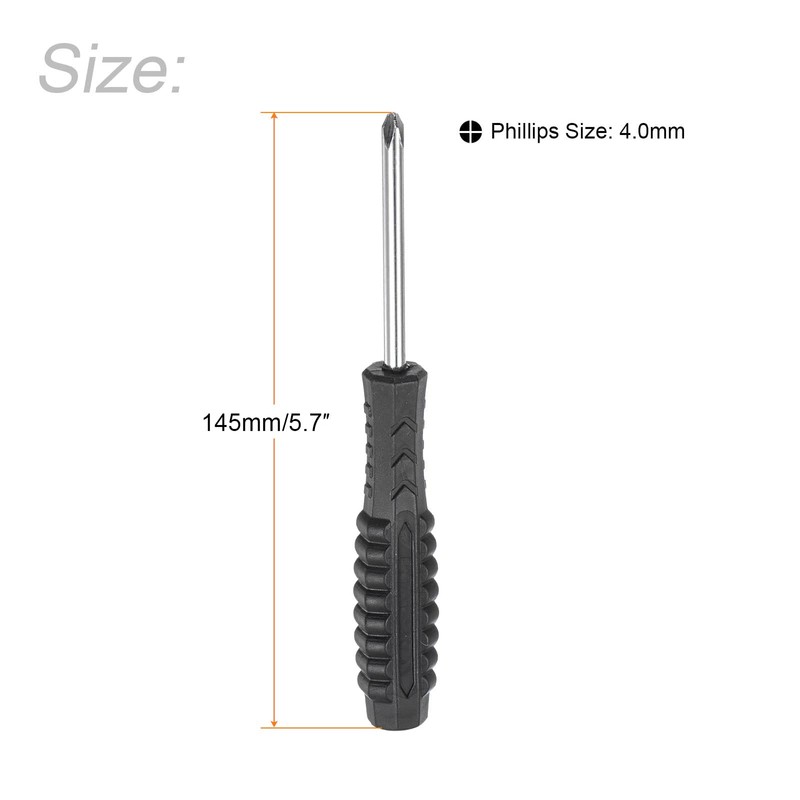 TOP-VIGOR 2pcs Mini Phillips Screwdriver 4mm Cross Head 109mm Length,