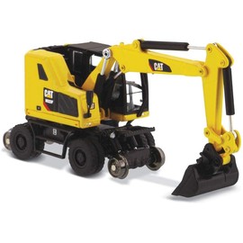 Diecast Masters 1:87 Caterpillar M323F - Excavadora de ruedas de ferrocarril con herramientas de trabajo, serie de escala HO | Camiones coleccionables a escala 1:87 y equipo de construcción | Diecast