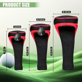 Golf Club Head Covers for Woods Long Cover Driver Hybrid Fairway, Headcovers with Interchangeable No. Tag Novelty Durable Fit Woods Clubs (Red)