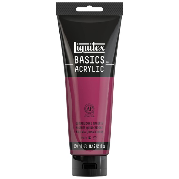 Liquitex 4385114 BASICS Acrylic Paint, 8.45-oz tube, Quinacridone Magenta
