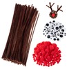 Whaline 350Pcs Christmas Pipe Cleaners Set Including 100Pcs Brown Craft