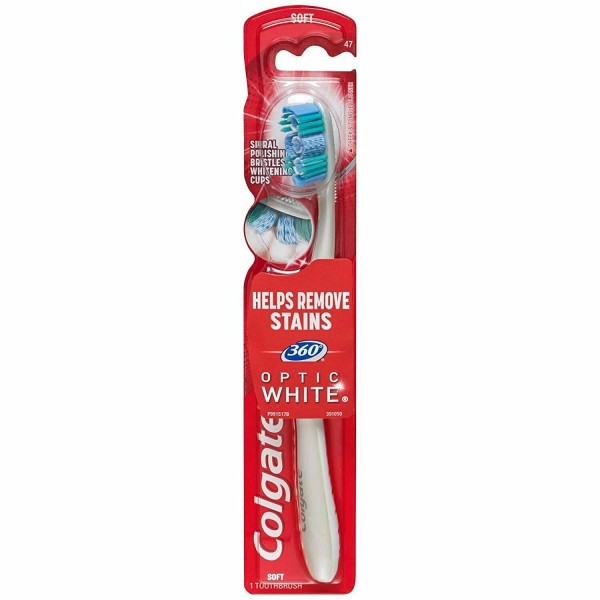Colgate Optic White 360 Soft Toothbrush Full Head Bristles Whitening