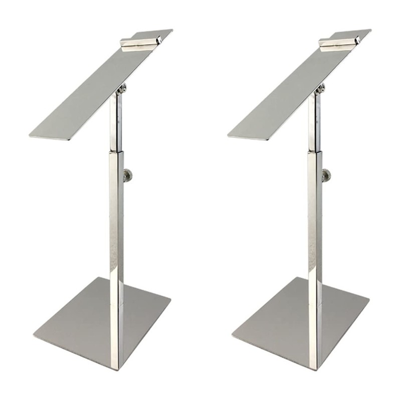VIDAYA Silver Display Stand, Stainless Steel Shoe Risers Countertop Adjustable