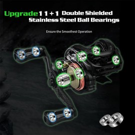 DOVIELLO BMC100 150g/0.33LB BFS Reel Baitcaster Reels with Drag Clciker 8.1:1 High Speed 5KG/11LB Drag Power 11+1BB Baitcasting Reel Bait Fitness System Carbon Fishing Reel