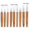 Dreadlock Crochet Hook Tool, 9Pcs/Set Single Double Three Hooks Bamboo