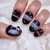 Brown Sky Cat Handmade Nail Tips - Ballerina / 브라운