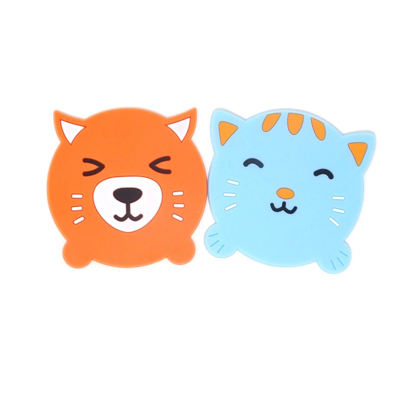 Honbay 5PCS Cute Colorful Animal Silicone Rubber Coasters Cup Mats
