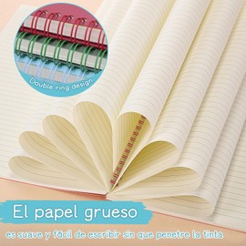 3 Piezas Libretas Bonitas,Libreta de Notas con 240 Hojas de Raya,A5 Cuaderno de Espiral de Color de Tapa Dura,Plástico Grueso de Tapa Libreta Ejecutiva para Agenda Personal,Universidad y Oficina
