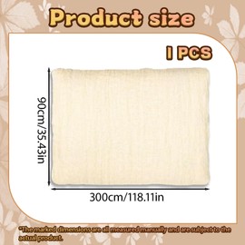 White Table Runner, 90 x 300 cmTable Runners for Dining Table, Wrinkle Texture Design Tablecloth, Cream Table Cover, Perfect for Boho Wedding & Birthday Party Decoration (1 Pack)