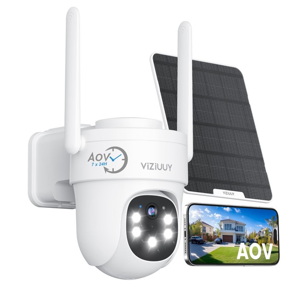 VIZIUUY AOV Security Camera, 2K Continuous Recording Security Cameras Wireless
