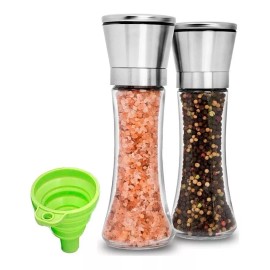 Juego de 2 Molinillos Sal y Pimienta 2 Pimentero Molino Sal De Grano Pimienta Especias 19cm