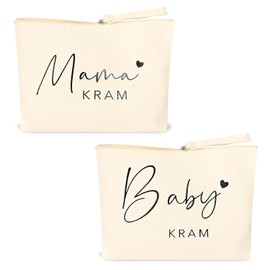 Pack of 2 Gifts for Mum for Birth Baby Junk Cosmetic Bag Bag First Time Makeup Bag New Mother Gifts for Women Cosmetic Bag Bag for Expecting Mum Baby Shower Gifts