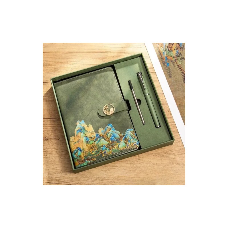 Juego De Cuadernos De Estilo Chino A5 De Piel Sintética,