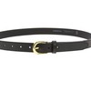 FASHIONGEN - LUNA Women's Italian Leather Belt, Black (gold buckle)