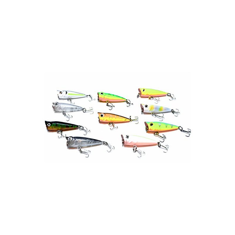 Creek Edge Bass Mini Popper Vibration, 10 Pieces, 2.0 inches