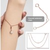 2Pcs Necklace Extension Chain S925 Sterling Silver Necklace Extender Adjustable