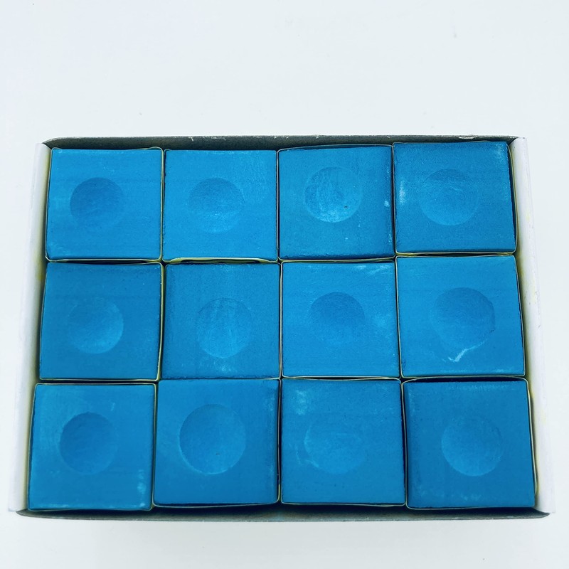 manqianxun Pool Cue Chalk Cubes, 12-Pack -Table BilliardsStick Bulk Supplies