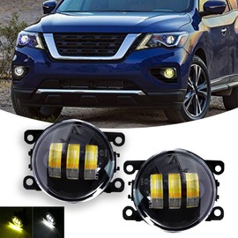 VGETTING 3.5 Inch Round LED Fog Lights, Universal White Yellow Replacement Fog Lamp Fit For Honda Ford Nissan Subaru Suzuki Lincoln Jaguar FIAT