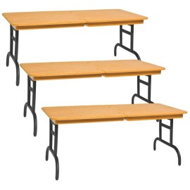 Figures Toy Company Set of 3 Brown Breakable Tables for WWE & AEW Wrestling Action Figures