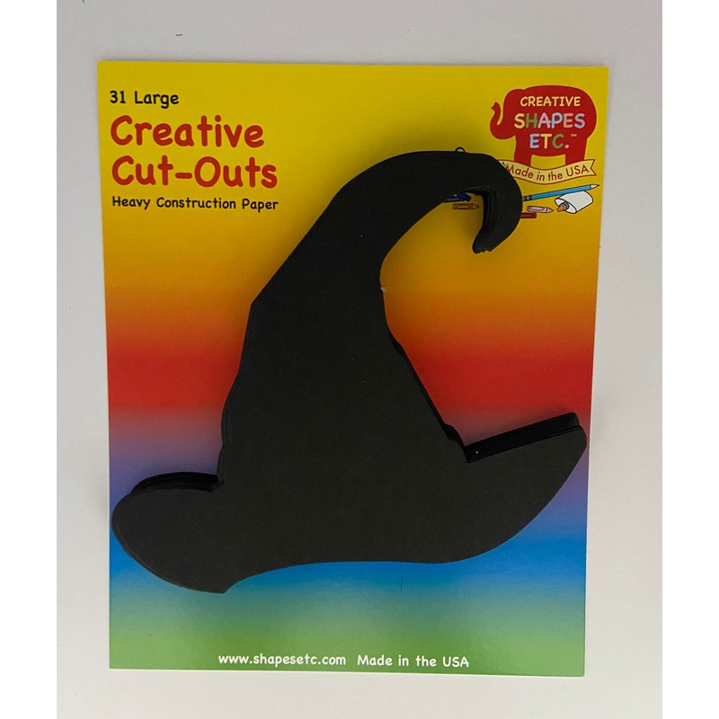 Witch Hat Large Single Color Creative Cut-Outs, 5.5" x 5.5",