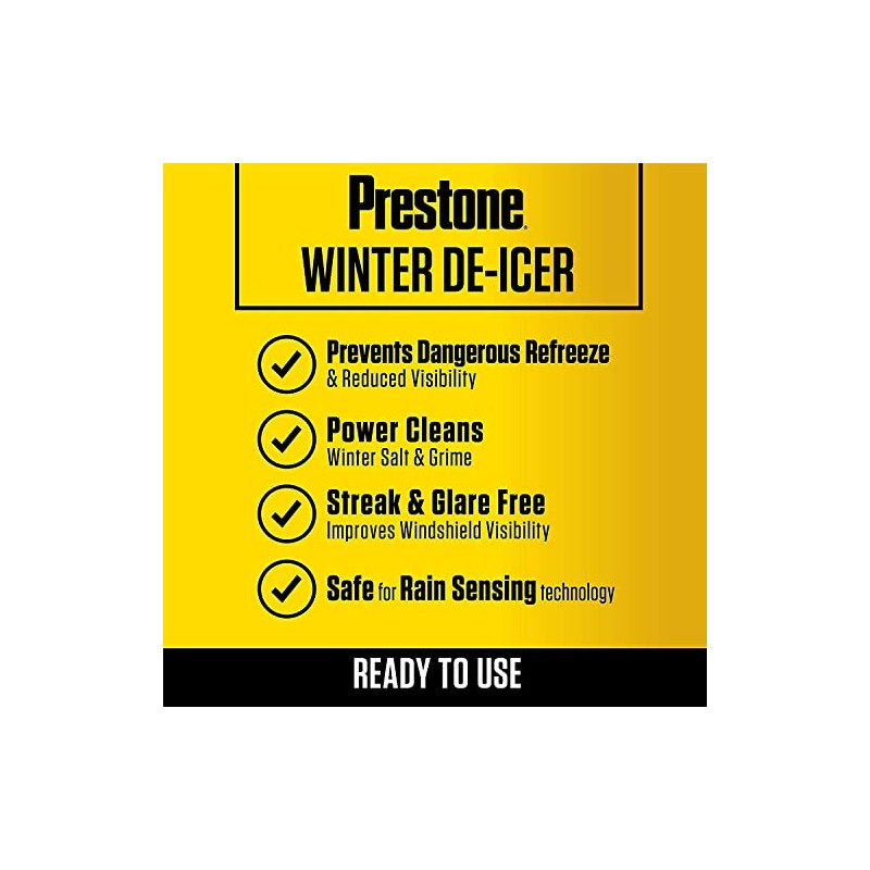 Prestone AS253 De-Icer Windshield Washer Fluid, Freeze Protection 1 Gallon