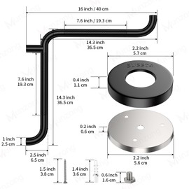 Angled Shower Grab Bar, Munzong 16 Inch Anti Slip Black Bathroom Grab Bar, Knurled Balance Bar, Inside Corner Grab Bar,L-Shaped Safety Hand Rail Support Handicap Elderly Senior Assist Bath Handle