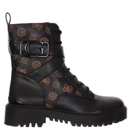 GUESS Women's ORANA Combat Boot, Black/Brown, 8