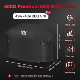 Zettum BBQ Cover 121 CM - 7138 Grill Barbecue Cover for Weber Spirit 200 Series Gas Grill Heavy Duty & Waterproof, PU Cover for Weber Spirit II 200 Series, Spirit II E210 (121 L x 45 W x 106 H cm)