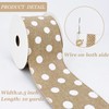 Leecogo Burlap Ribbon Wired,2 1/2”x10 Yard,White Polka Dots Rustic Ribbon