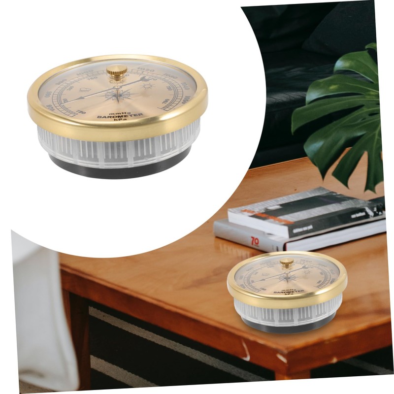 CAXUSD 2pcs Traditional Weather Barometer Metal Barometer Hygrometer Wall-Mounted High