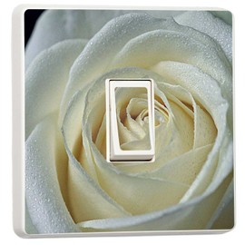 stika.co Lichtschalter-Aufkleber, einzeln, Motiv Blumen/Tiere/Natur/Sport White Rose