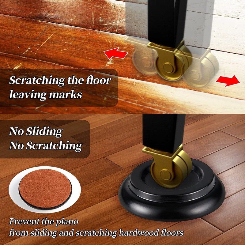 Piano Caster Cups Leg Floor Protectors WOGOD Upright Piano Caster