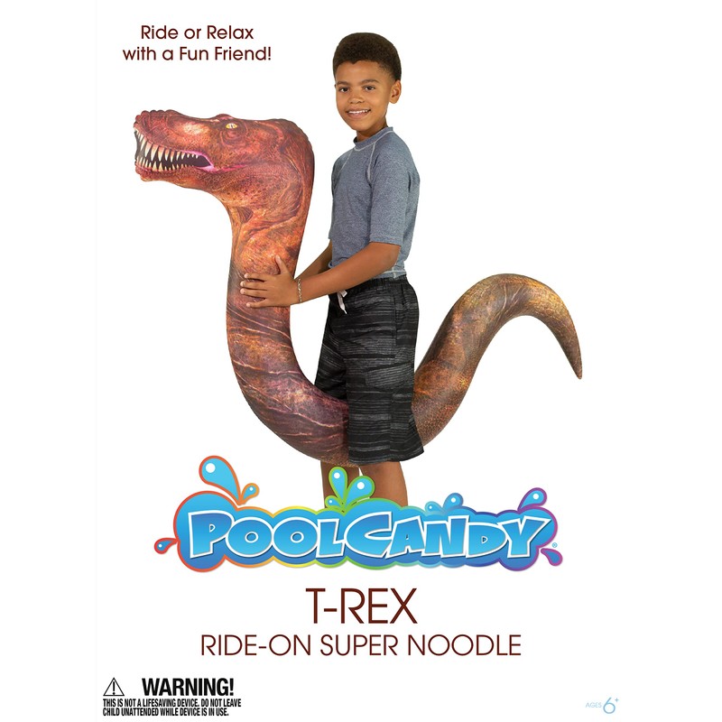 Fideos inflables para natación de animales de dinosaurio T-Rex