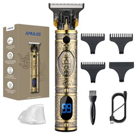 AMULISS AMULISS Professional Mens Hair Clippers Zero Gapped Cordless Hair Trimmer Professional Haircut & Grooming Kit for Men Rechargeable LED Display