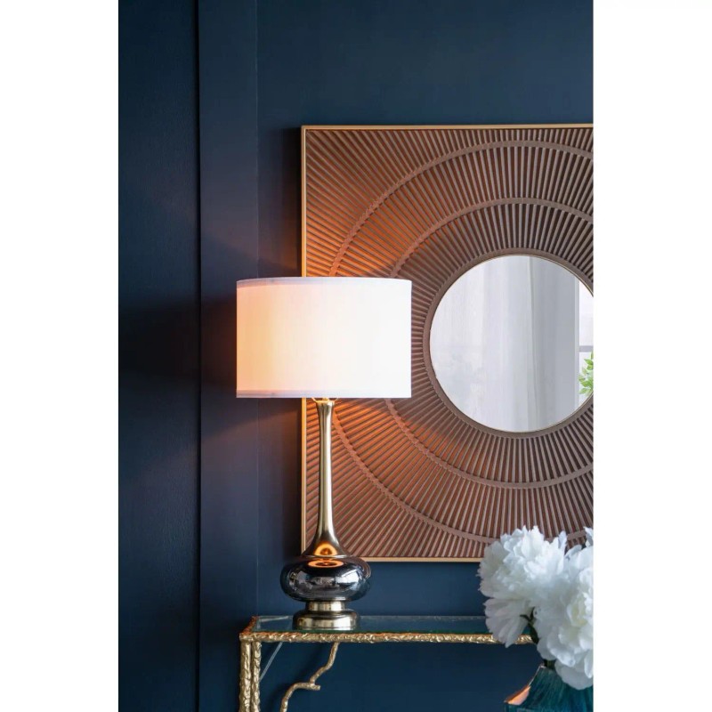 D15x29 Table Lamp with Glass Drum Shade Assembly RequiredColor: as