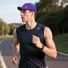 Clakllie Quick-Drying Short Brim Cap for Men Women Lightweight Baseball Cap with Short Peak Waterproof Running Dad Caps, CDGE-BSSQ2505-Purple, Unit size